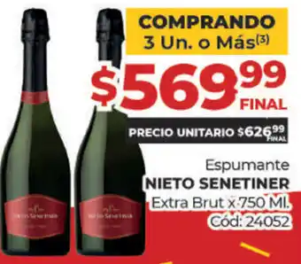 Diarco Nieto Senetiner Espumante extra Brut x 750ml oferta