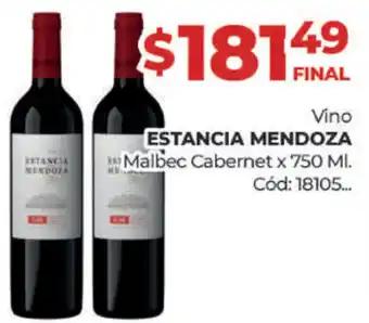 Diarco Estancia mendoza Vino Malbec Cabernet x 750ml oferta