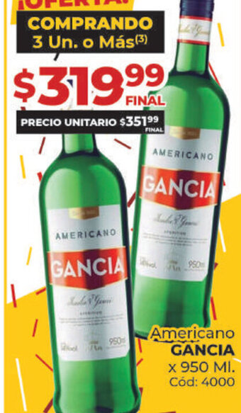 Diarco Gancia Americano x 950ml oferta