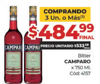 Diarco Camparo Bitter x 750mk oferta