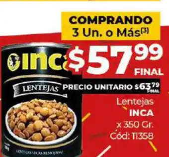 Diarco Inca Lentejas x 350gr oferta