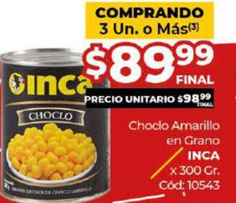 Diarco Inca Choclo Amarillo en Grano x 300gr oferta
