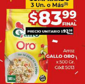 Diarco Gallo Oro Arroz x 500gr oferta
