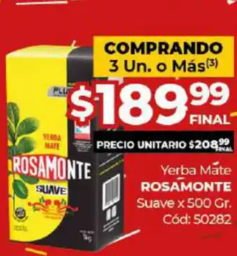 Diarco Rosamonte Yerba Mate Suave x 500gr oferta
