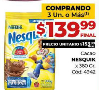 Diarco Nesquik Cacao x 360gr oferta