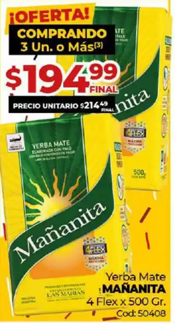Diarco Mañanita Yerba mate 4 Flex 500gr oferta