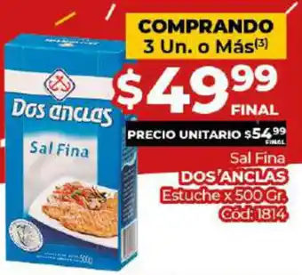 Diarco Dos Anclas Sal Fina Estuche x 500gr oferta