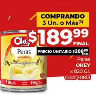 Diarco Okey Peras x 820gr oferta