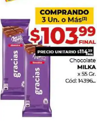 Diarco Milka Chocolate x 55gr oferta