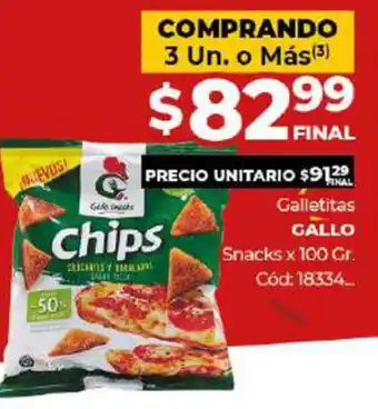 Diarco Gallo Galletitas snacks x 100gr oferta