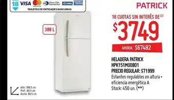 Changomas Heladera Patrick Hpk151m00b01 oferta