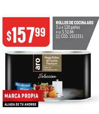Makro Aro Rollos De Cocina 3u x 120paños oferta