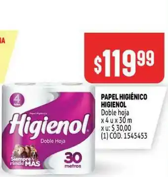 Makro Higienol Papel Higiénico x4u x 30m oferta