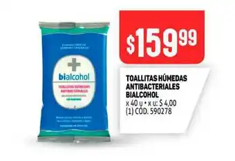 Makro Bialcohol Toallitas Húmeddas Antibacteriales x 40u oferta
