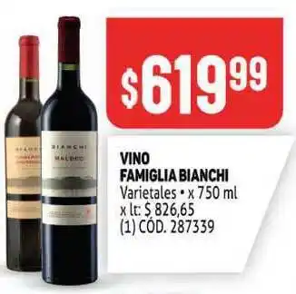 Makro Vino Famiglia Bianchi x 750ml oferta