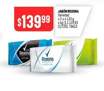Makro Rexona Jabón x 3u x 125g oferta