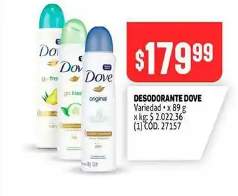 Makro Dove Desodorante x89g oferta