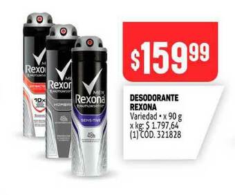 Makro Rexona Desodorante x 90g oferta