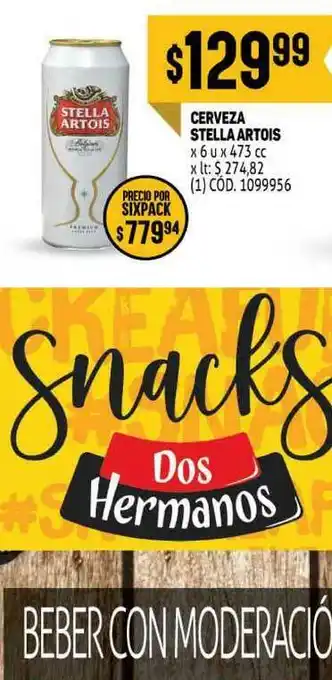 Makro Stella Artois Cerveza x 6u x 473cc oferta