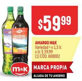 Makro Amargo M&k x 1,5lt oferta
