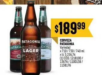 Makro Patagonia Cerveza x 710/730/740ml oferta