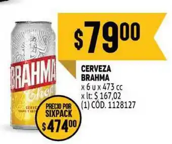 Makro Brahma Cerveza x 6u x 473cc oferta
