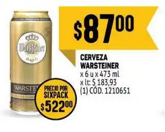 Makro Wasteiner Cerveza x 6u x 473ml oferta