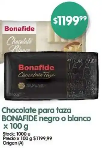 Supermercados Buenos Días Chocolate para taza BONAFIDE negro o blanco x 100g oferta