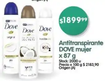 Supermercados Buenos Días Antitranspirante DOVE mujer x 87g oferta
