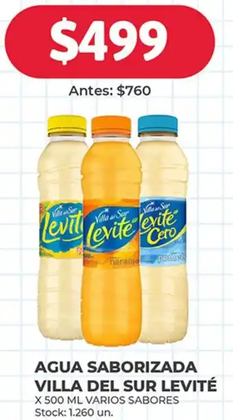 Supermercados Tadicor AGUA SABORIZADA VILLA DEL SUR LEVITÉ X 500ML oferta
