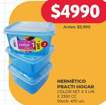 Supermercados Tadicor HERMÉTICO PRACTI HOGAR COLOR SET X 3 UN oferta