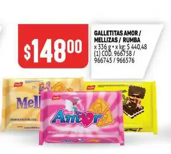 Makro Galletitas Amor Mellizas Rumba x336g oferta