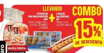 Makro 2 Packs De Pan Para Panchos Aro + 2 Paq De Salchichas 66 oferta