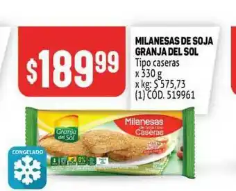 Makro Milanesa De Soja Granja Del Sol x 330g oferta