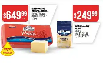 Makro Queso Prato Danbo La Paulina Queso Rallado Milkaut oferta