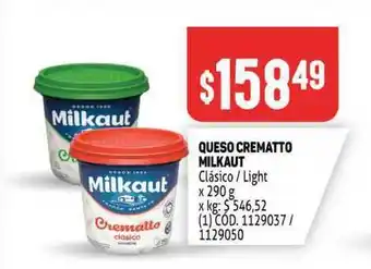 Makro Queso Cremato Milkaut x 290g oferta