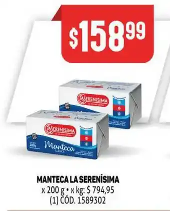 Makro Manteca La Serenísima x 200g oferta