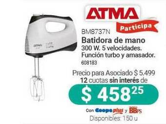 Cooperativa Obrera Atma Bm8737n Batidora De Mano oferta