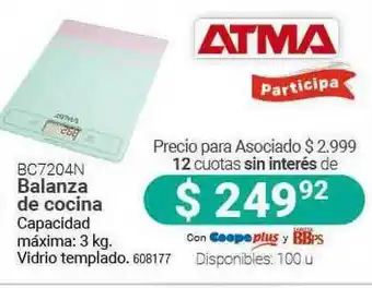 Cooperativa Obrera Atma Bc7204n Balanza De Cocina oferta
