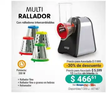 Cooperativa Obrera Multi Rallador -30% De Descuento oferta
