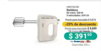 Cooperativa Obrera Hr3700 05 Batidora -20% De Descuento oferta