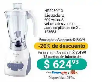 Cooperativa Obrera Hr2030 10 Licuadora -20% De Descuento oferta