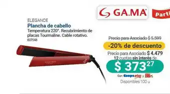 Cooperativa Obrera Elegance Plancha De Cabello Gama oferta