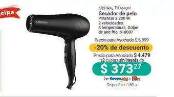 Cooperativa Obrera Mistral Titanium Secador De Pelo oferta