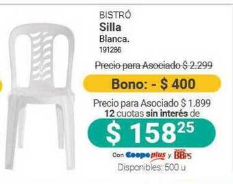 Cooperativa Obrera Bistró Silla Blanca oferta