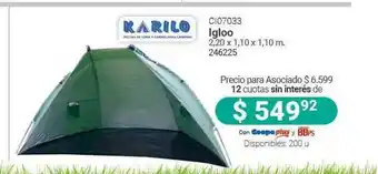 Cooperativa Obrera Karilo Ci07033 Igloo oferta