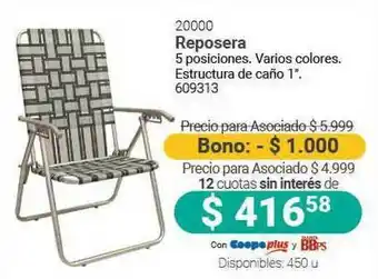 Cooperativa Obrera 20000 Reposera oferta