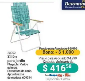 Cooperativa Obrera 20002 Sillón Para Jardín Descansar oferta