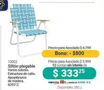 Cooperativa Obrera 10002 Sillón Plegable Descansar oferta