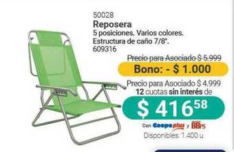 Cooperativa Obrera 50028 Reposera oferta